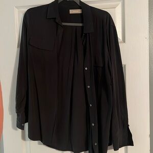 Everlane Black Silk Button Down